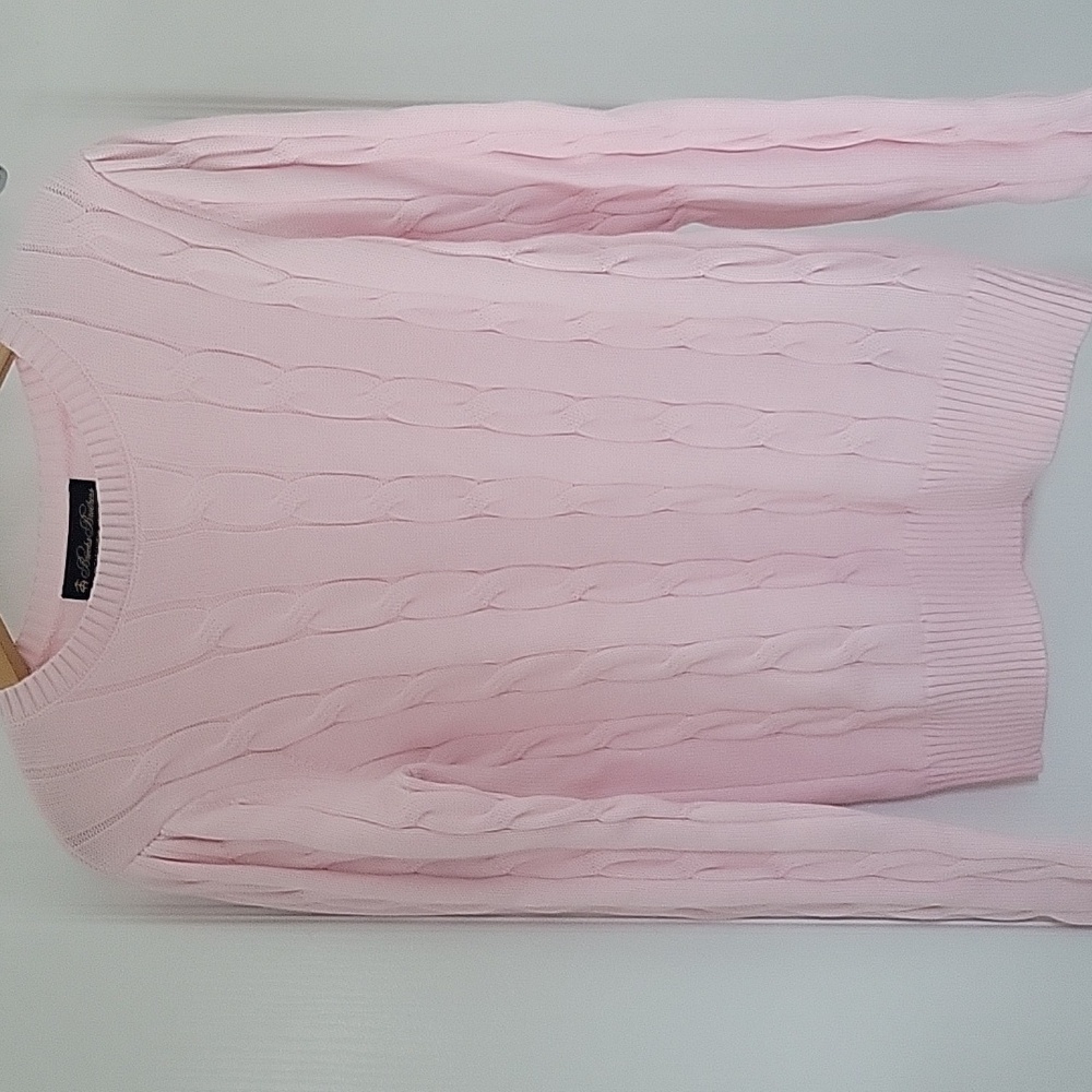 Brooks Brothers Light Pink Cable Knit Sweater Size 12